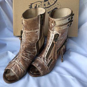 Freebird by Steven Zombi Taupe Leather Booties